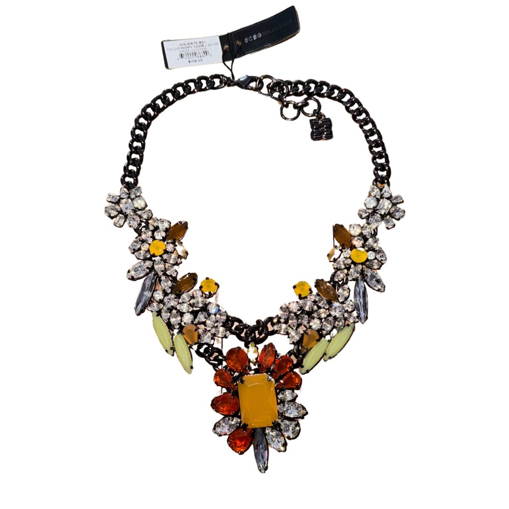 BCBG Roxy Floral Jeweled Statement Necklace